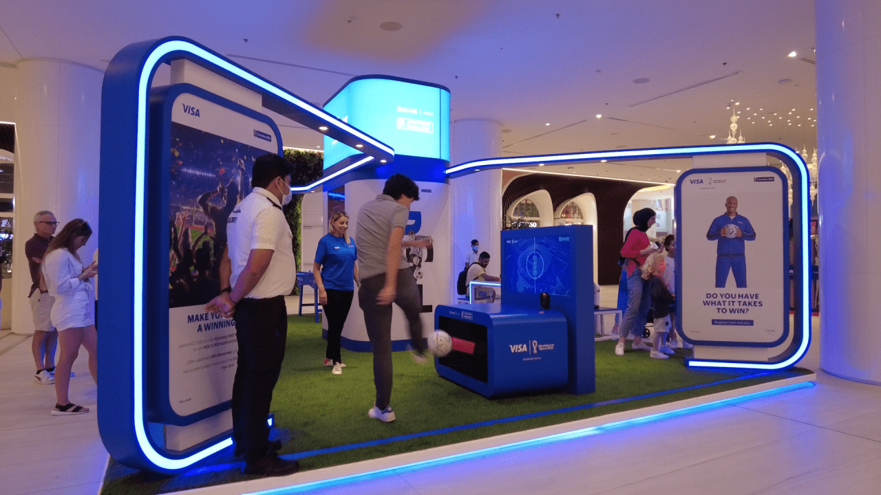 Football Activation, kicker machine, World Cup, World cup activations, sport activations, Olympic football, Mall Activations, Dubai Mall Activities